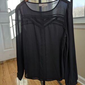 LOFT Women's Elegant Dark Grey Blouse